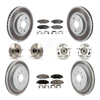 Hub Bearing Coated Disc Brake Rotor & Pad Front Rear Kit (10Pc) For Cadillac CTS