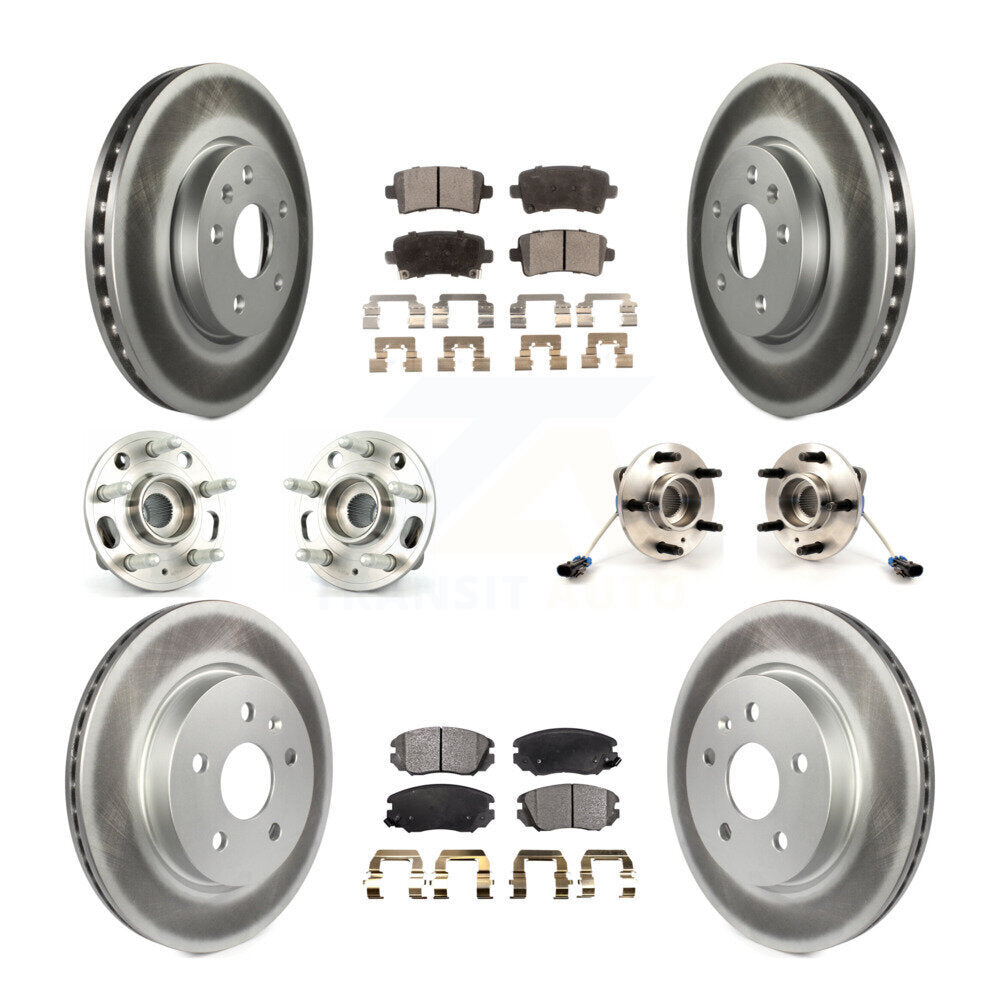 Hub Bearing Coated Brake Rotor & Pad Front Rear Kit (10Pc) For 2010 Buick Allure