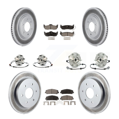 Hub Bearing Coated Brake Rotor Pads Front Rear Kit (10Pc) For Nissan Armada QX56