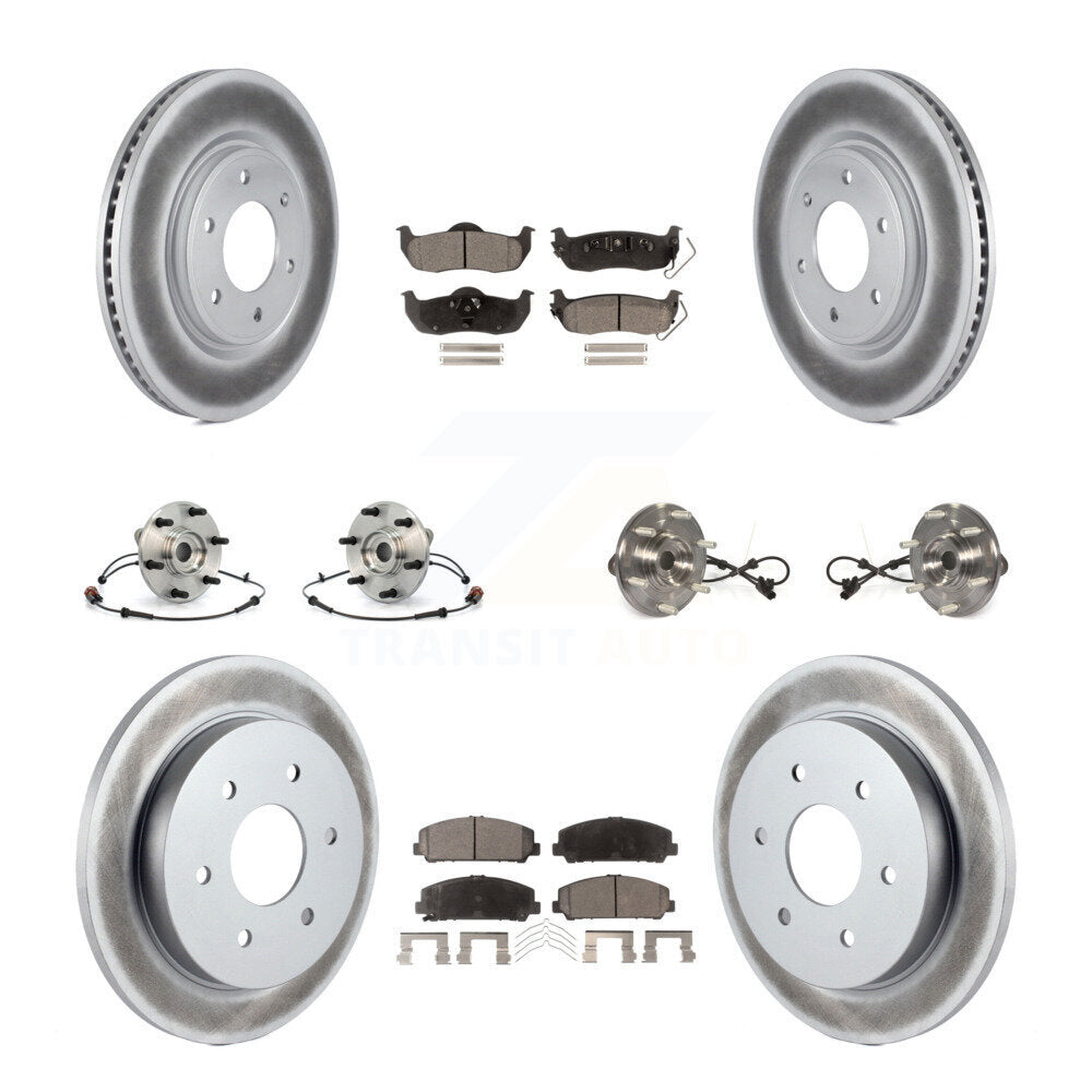 Hub Bearing Coated Disc Brake Rotor Pads Front Rear Kit (10Pc) For Nissan Armada