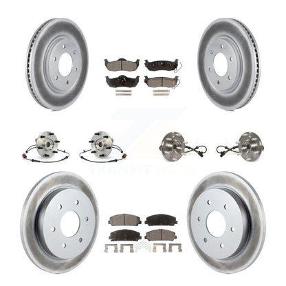 Hub Bearing Coated Disc Brake Rotor Pads Front Rear Kit (10Pc) For Nissan Armada
