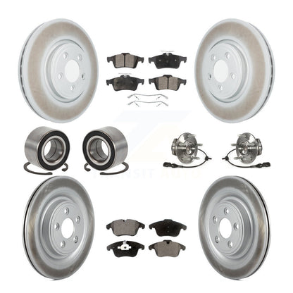 Hub Bearing Coated Disc Brake Rotor Pad Shoe Front Rear Kit (10Pc) For Jaguar XF