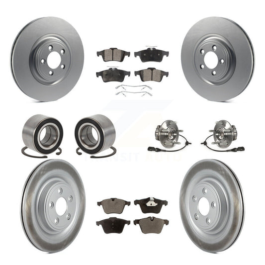 Hub Bearing Coat Brake Rotor Pads Shoe Front Rear Kit (10Pc) For Jaguar XF XJ XK