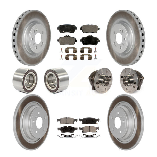 Hub Bearing Coated Brake Rotor Pads Shoe Front Rear Kit (10Pc) For Mercedes-Benz