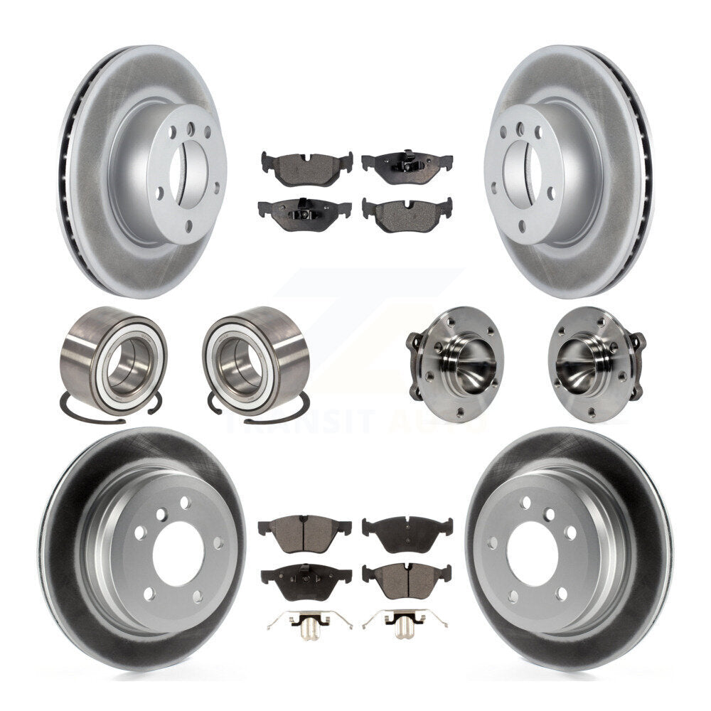 Hub Bearing Coated Brake Rotor Pad Shoe Front Rear Kit (10Pc) For BMW 328i Wagon