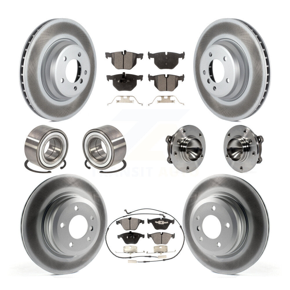 Hub Bearing Coated Brake Rotor Pad Shoe Front Rear Kit (10Pc) For BMW 335i 335is