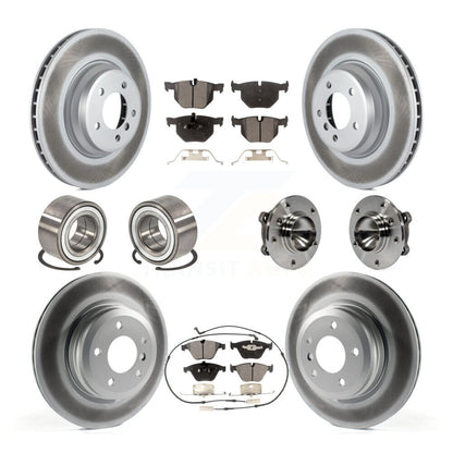 Hub Bearing Coated Brake Rotor Pad Shoe Front Rear Kit (10Pc) For BMW 335i 335is