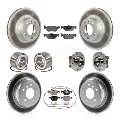 Hub Bearing Coated Disc Brake Rotor Pads Shoe Front Rear Kit (10Pc) For BMW 328i