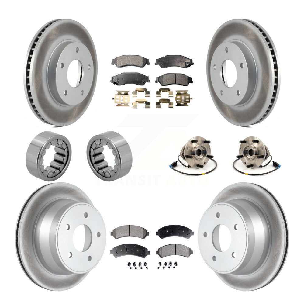 Hub Bearing Coated Brake Rotor Pads Shoe Front Rear Kit (10Pc) For Chevrolet GMC