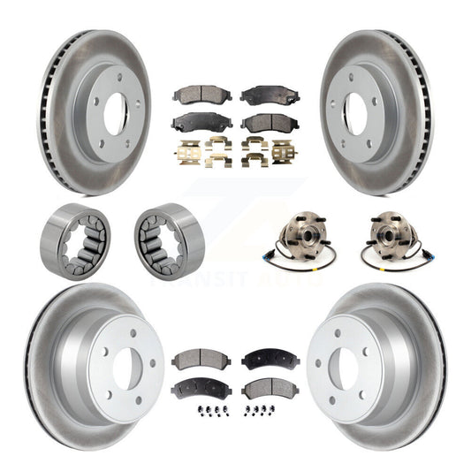 Hub Bearing Coated Brake Rotor Pads Shoe Front Rear Kit (10Pc) For Chevrolet GMC