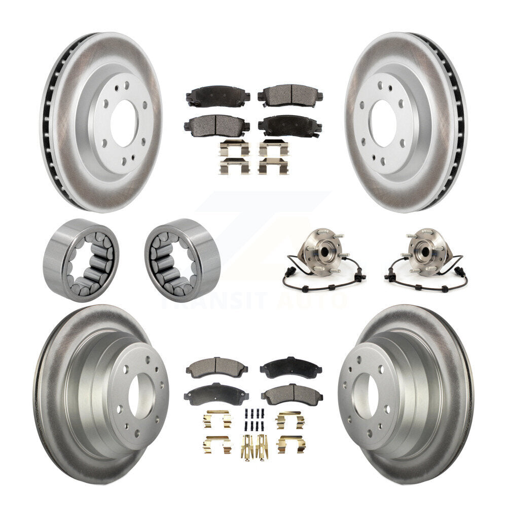 Hub Bearing Coat Brake Rotor Pads Shoe Front Rear Kit (10Pc) For GMC Envoy Buick