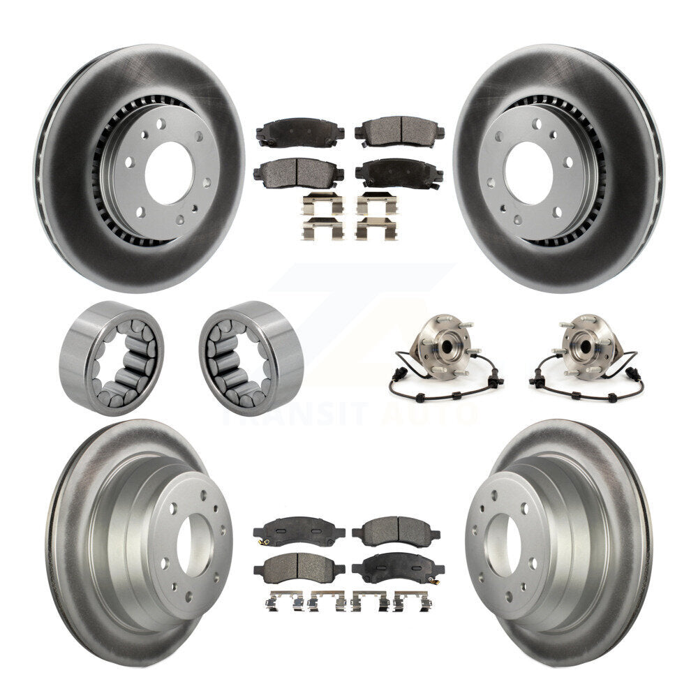 Hub Bearing Coat Brake Rotor Pad Shoe Front Rear Kit (10Pc) For Chevrolet GMC XL