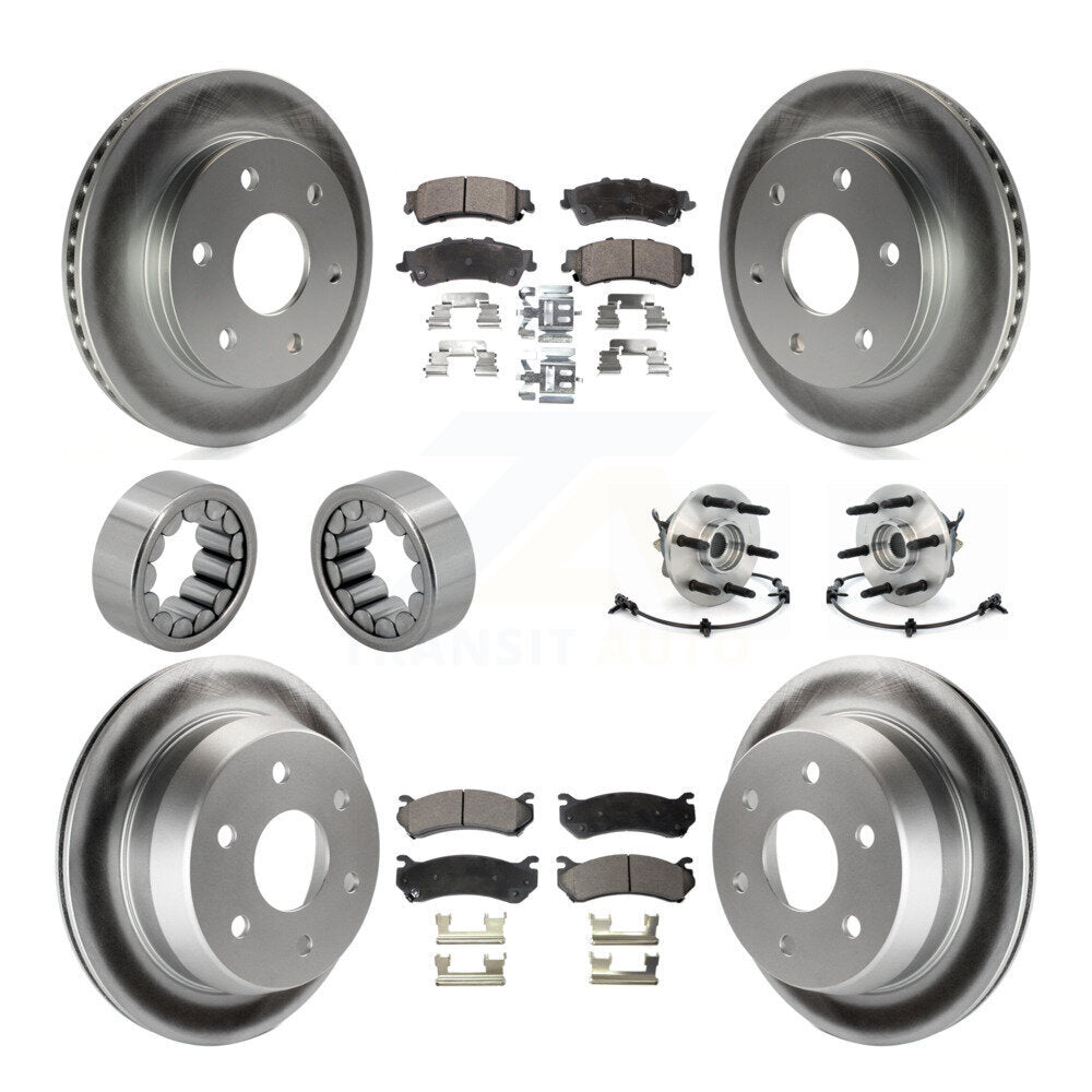 Hub Bearing Coated Brake Rotor Pad Shoe Front Rear Kit (10Pc) For Chevrolet 1500