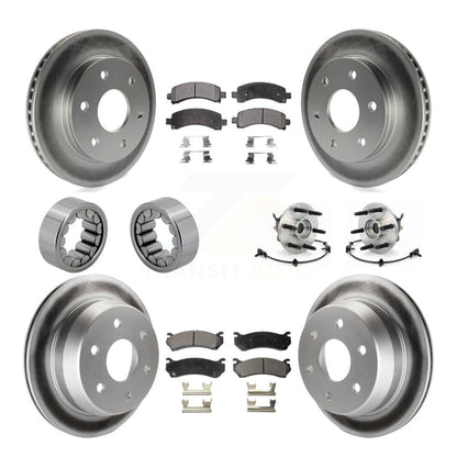 Hub Bearings Assembly Coated Disc Brake Rotors And Pads Shoes Front Rear Kit For
