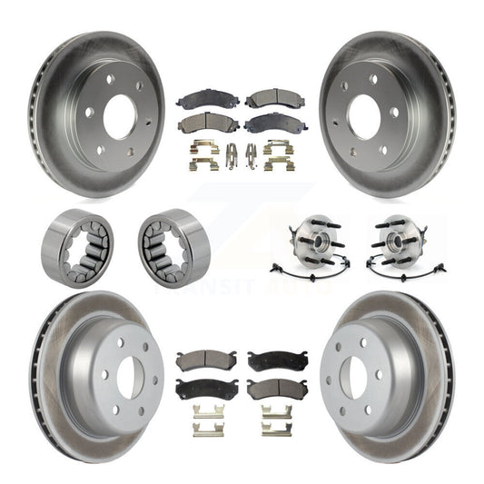 Hub Bearing Coated Brake Rotor Pad Shoe Front Rear Kit (10Pc) For Chevrolet 1500