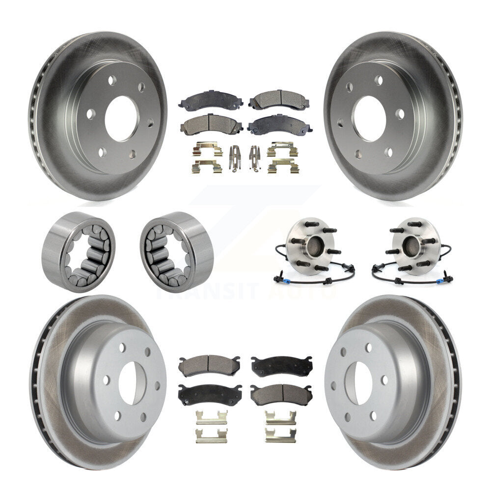 Hub Bearing Coated Brake Rotor Pad Shoe Front Rear Kit (10Pc) For Chevrolet 1500