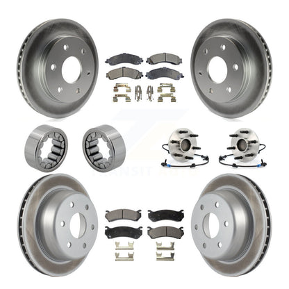 Hub Bearing Coated Brake Rotor Pad Shoe Front Rear Kit (10Pc) For Chevrolet 1500