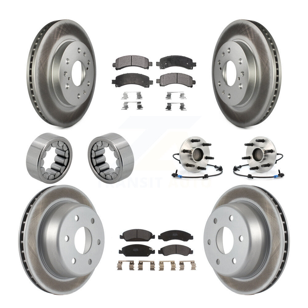 Hub Bearing Coated Brake Rotor Pad Shoe Front Rear Kit (10Pc) For Chevrolet 1500
