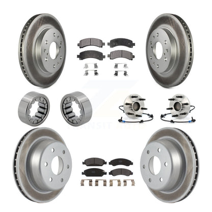 Hub Bearing Coated Brake Rotor Pad Shoe Front Rear Kit (10Pc) For Chevrolet 1500