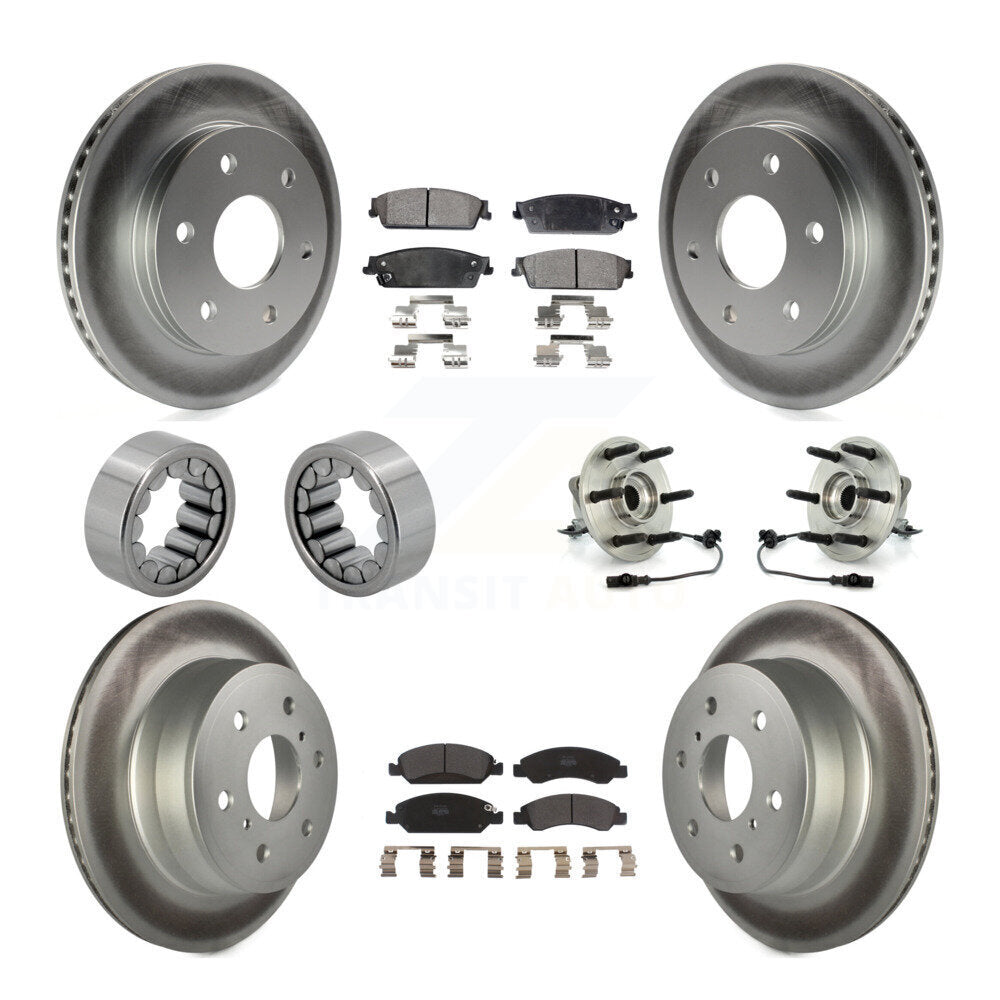 Hub Bearing Coat Brake Rotor Pads Shoe Front Rear Kit (10Pc) For GMC Sierra 1500