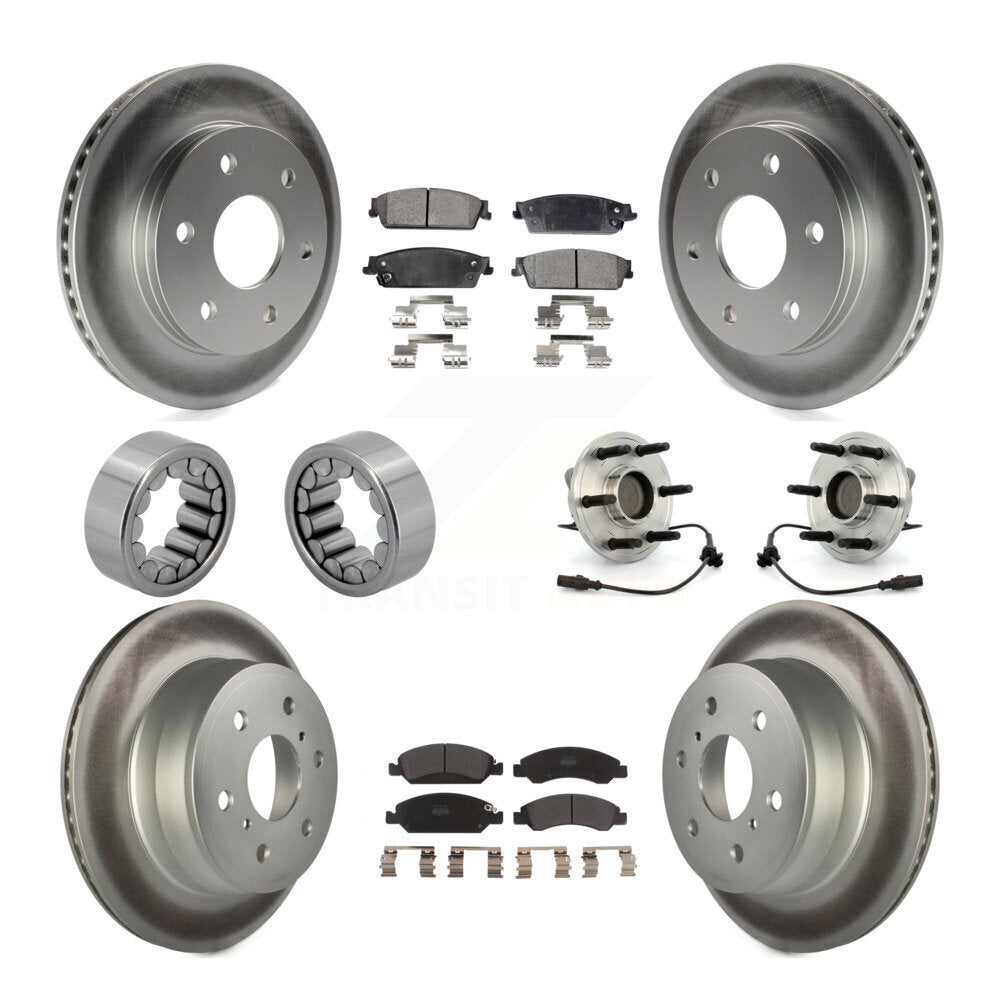Hub Bearing Coat Brake Rotor Pads Shoe Front Rear Kit (10Pc) For GMC Sierra 1500