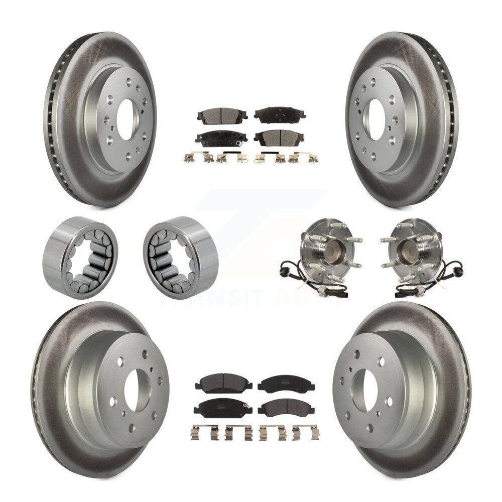 Hub Bearing Coat Brake Rotor Pads Shoe Front Rear Kit (10Pc) For GMC Sierra 1500