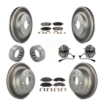 Hub Bearing Coat Brake Rotor Pads Shoe Front Rear Kit (10Pc) For GMC Sierra 1500
