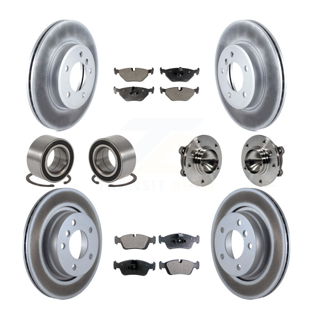 Hub Bearing Coated Brake Rotor Pad Shoe Front Rear Kit (10Pc) For 2006 BMW 325Ci