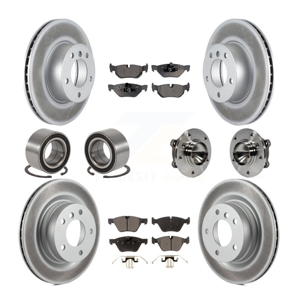 Hub Bearing Coated Brake Rotor Pads Shoe Front Rear Kit (10Pc) For BMW 328i 323i