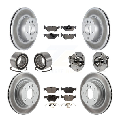 Hub Bearing Coated Brake Rotor Pads Shoe Front Rear Kit (10Pc) For BMW 328i 323i