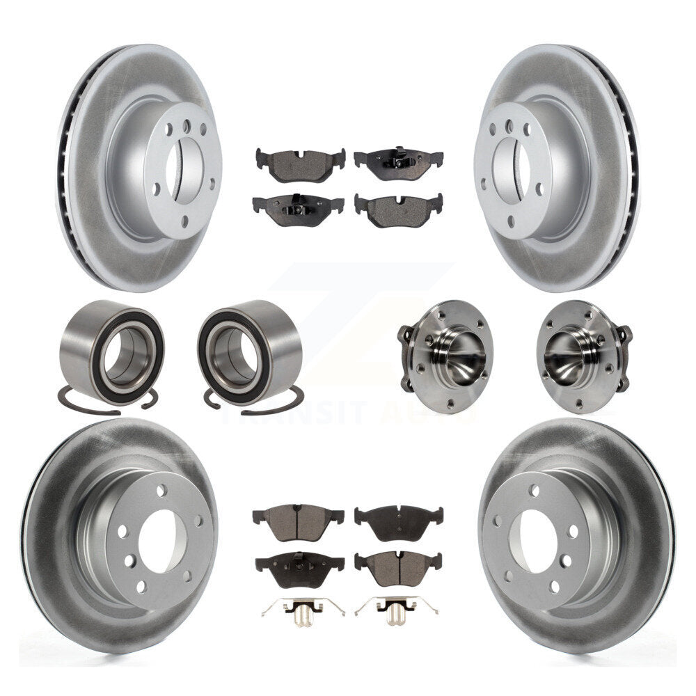 Hub Bearing Coated Brake Rotor Pad Shoe Front Rear Kit (10Pc) For 08-13 BMW 128i