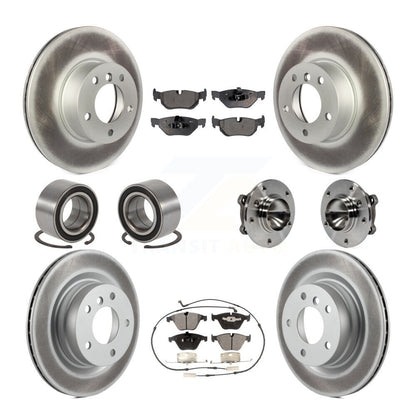 Hub Bearing Coated Brake Rotor Pads Shoe Front Rear Kit (10Pc) For BMW 323i 328i