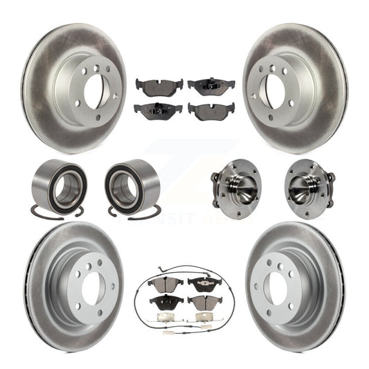 Hub Bearing Coated Brake Rotor Pads Shoe Front Rear Kit (10Pc) For BMW 323i 328i