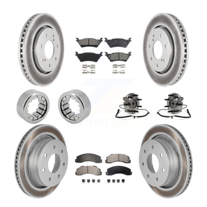 Hub Bearing Coated Brake Rotor Pad Shoe Front Rear Kit (10Pc) For Ford F-150 4WD