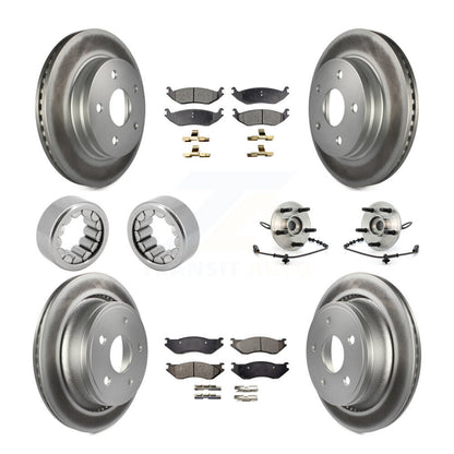 Hub Bearing Coated Brake Rotor Pad Shoe Front Rear Kit (10Pc) For Dodge Ram 1500