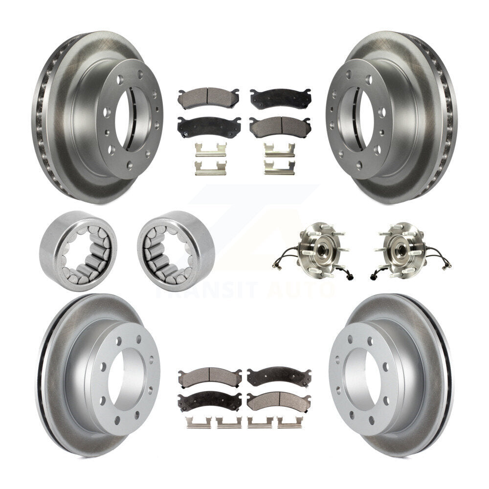 Hub Bearing Coated Brake Rotor Pad Shoe Front Rear Kit (10Pc) For Chevrolet 2500