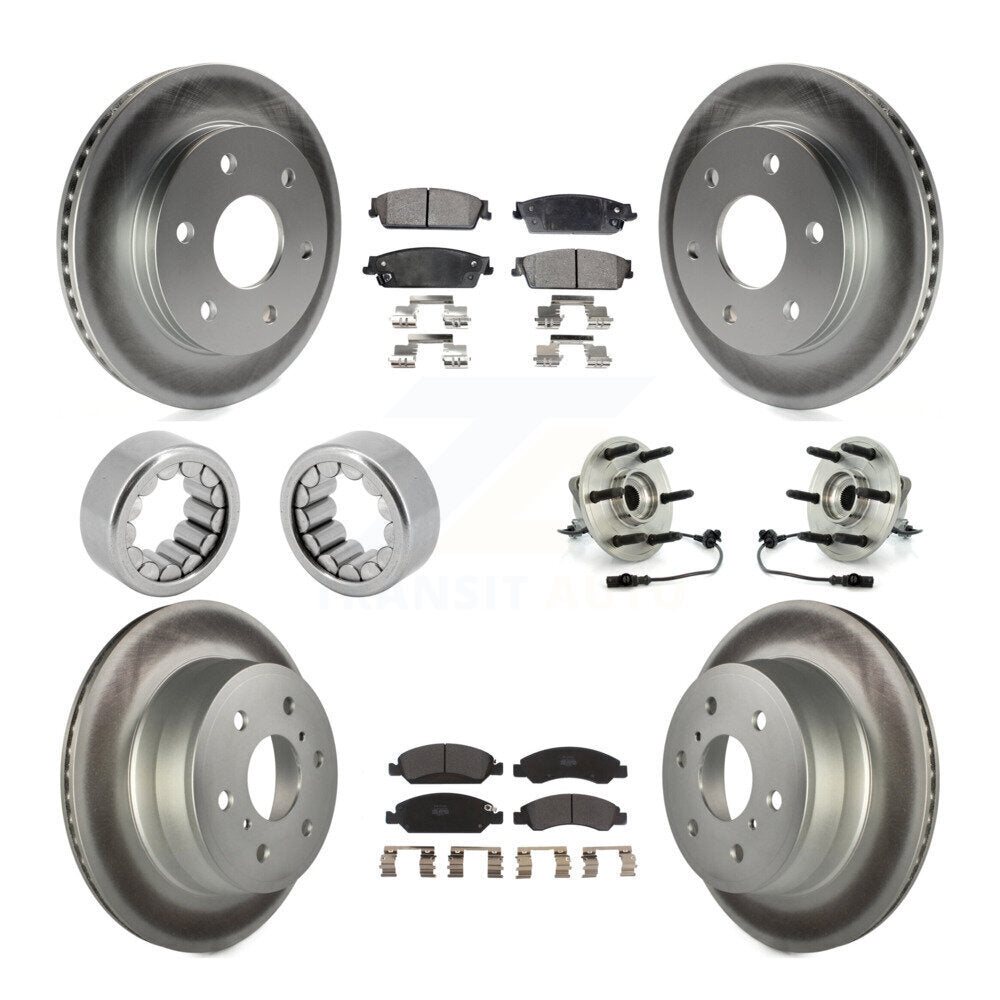 Hub Bearing Coat Brake Rotor Pads Shoe Front Rear Kit (10Pc) For GMC Sierra 1500
