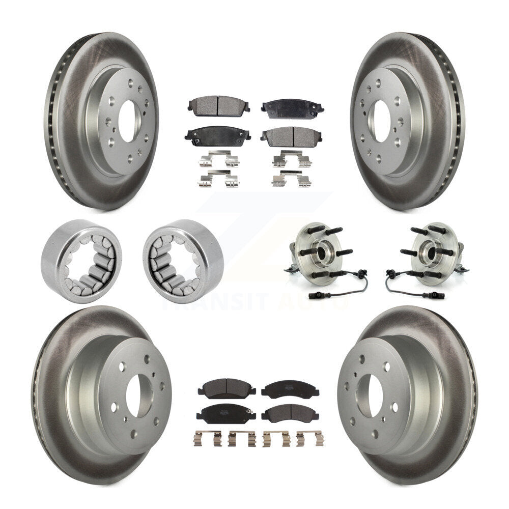 Hub Bearing Coated Brake Rotor Pad Shoe Front Rear Kit (10Pc) For Chevrolet 1500