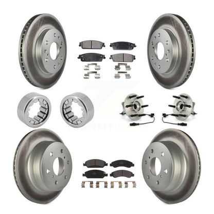 Hub Bearing Coated Brake Rotor Pad Shoe Front Rear Kit (10Pc) For Chevrolet 1500