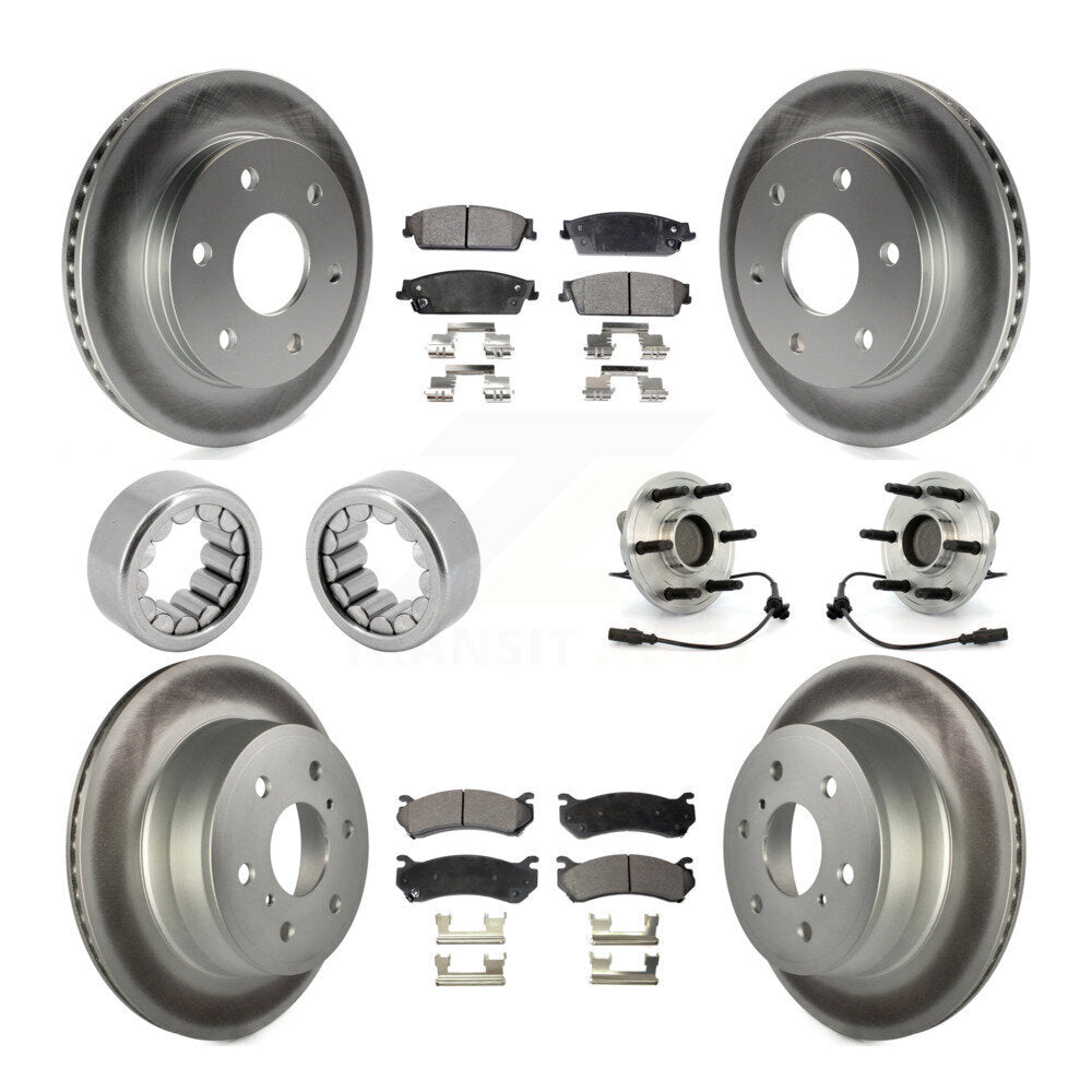 Hub Bearings Assembly Coated Disc Brake Rotors And Pads Shoes Front Rear Kit For