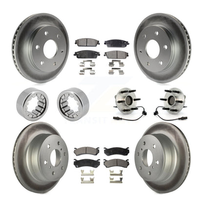 Hub Bearings Assembly Coated Disc Brake Rotors And Pads Shoes Front Rear Kit For