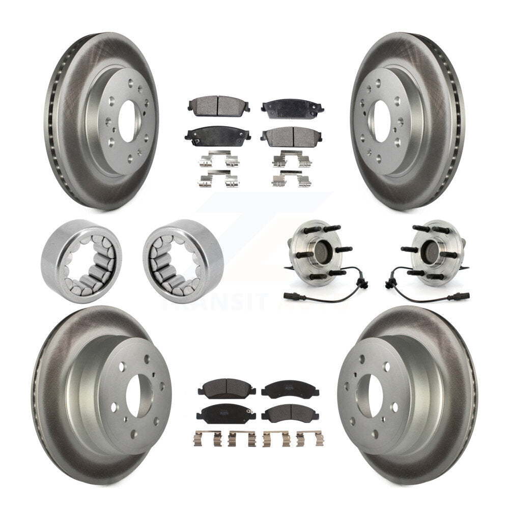 Hub Bearing Coated Brake Rotor Pad Shoe Front Rear Kit (10Pc) For Chevrolet 1500