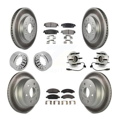Hub Bearing Coated Brake Rotor Pad Shoe Front Rear Kit (10Pc) For Chevrolet 1500