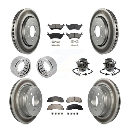 Hub Bearing Coated Brake Rotor Pad Shoe Front Rear Kit (10Pc) For Ford F-150 RWD