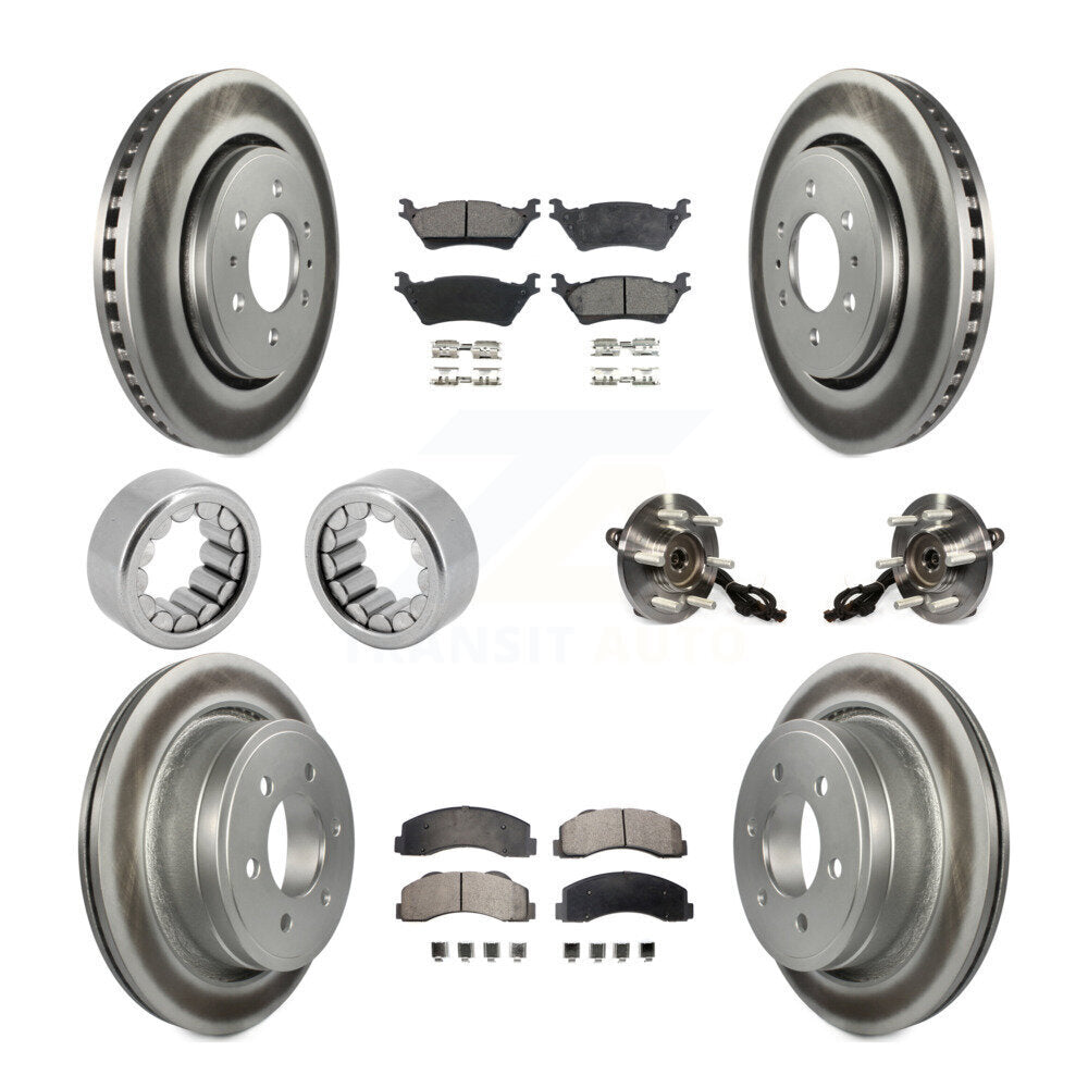 Hub Bearing Coated Brake Rotor And Pad Shoe Front Rear Kit (10Pc) For Ford F-150