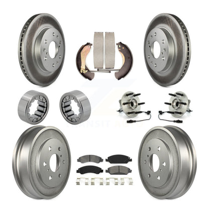 Hub Bearing Coated Brake Rotor Pad Shoe Front Rear Kit (10Pc) For Chevrolet 1500