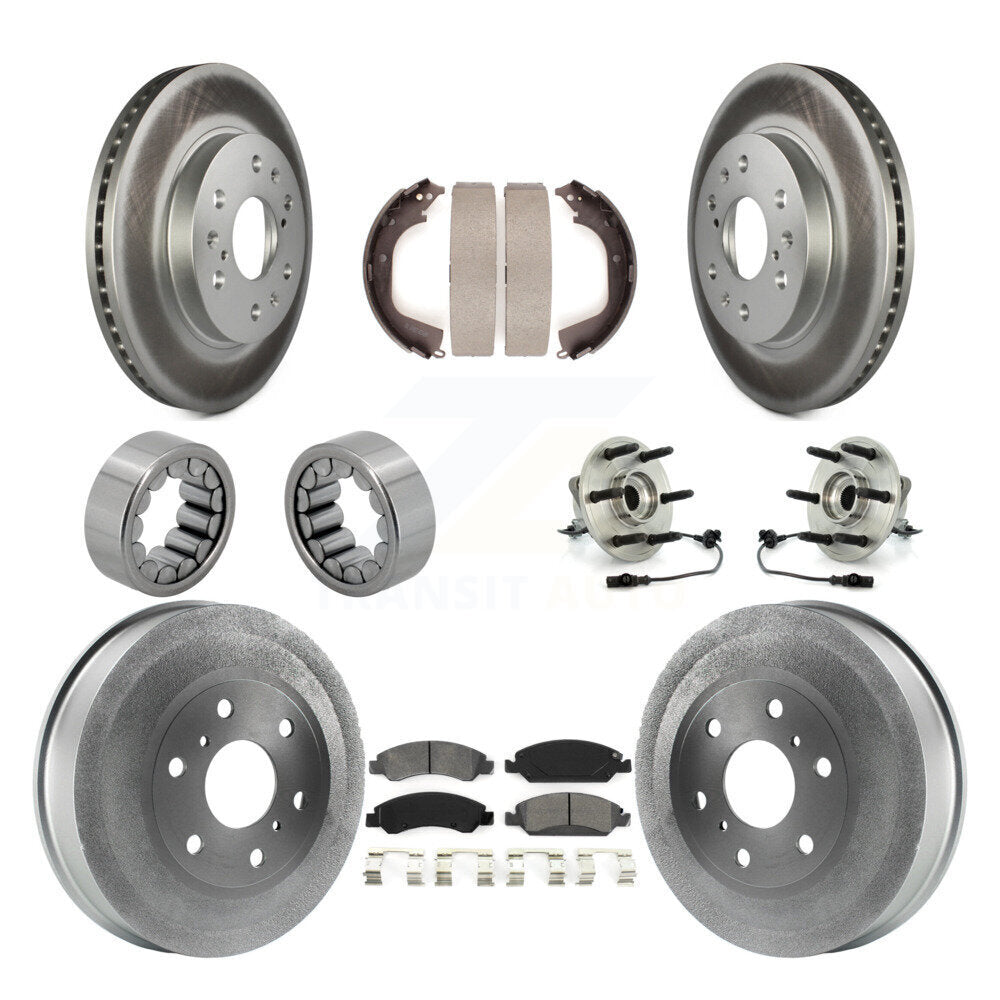 Hub Bearing Coat Brake Rotor Pads Shoe Front Rear Kit (10Pc) For GMC Sierra 1500