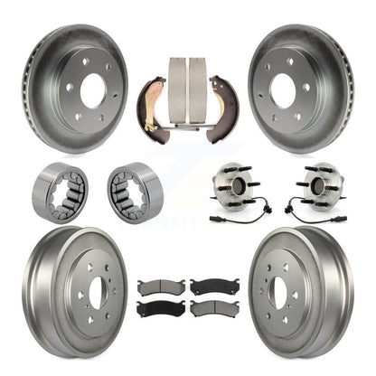 Hub Bearings Assembly Coated Disc Brake Rotors And Pads Shoes Front Rear Kit For