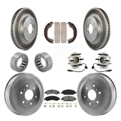 Hub Bearing Coat Brake Rotor Pads Shoe Front Rear Kit (10Pc) For GMC Sierra 1500