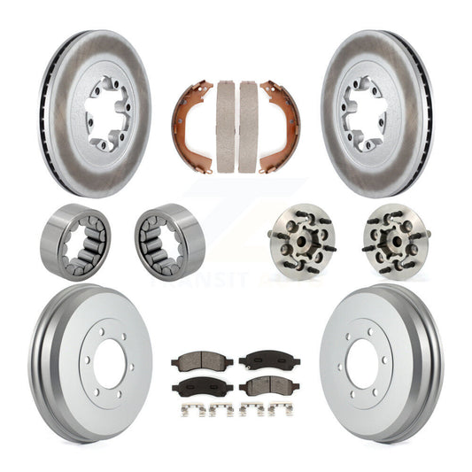 Hub Bearing Coated Brake Rotor Pads Shoe Front Rear Kit (10Pc) For Chevrolet GMC